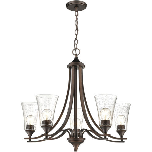 Natalie 5 Light 27.75 inch Rubbed Bronze Chandelier Ceiling Light